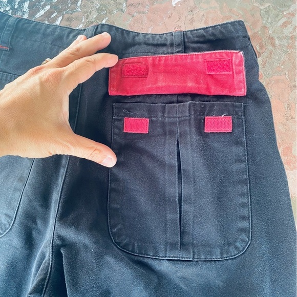 Grunge Goth Wide Leg Double Knee Look Skater JNCO Inspired Cargo Pants Pockets 2 - Picture 4 of 14